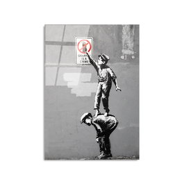 Wallity Cuadro Decorativo de Vidrio Templado Banksy 45 x 65 cm